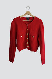 Red Gold Button Cardigan – Prism Boutique