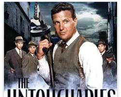 Untouchables 1959 TV series Robert Stack as Eliot Ness Al Capone Prohibition era Chicago 1960s ABC television stills black and white noir style, AI generated