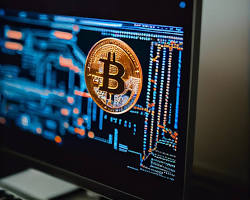 Image of Bitcoin symbol on a computer screen