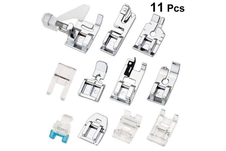 1Set 11pcs Multifunctional Sewing Machine Foot Knitting Foot Sewing Machine Accessories for Home (Silver)