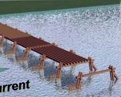 Image of Julius Caesar's bridge over Rhine reconstruction