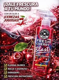 🍒 Fresh Cherry Blast – Chemical Guys 🍒 Transformá cada viaje en una experiencia irresistible ✨ El aroma dulce y jugoso de cerezas invade tu auto y lo llena de frescura inmediata.