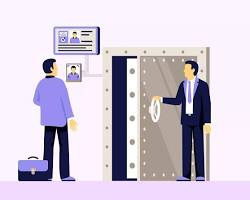 Изображение: security camera with facial recognition technology, identifying a person approaching the front door