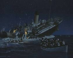 Imagem de Titanic shipwreck split in two