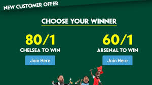 Paddy Power Chelsea vs. Arsenal Offer: Get 80/1 for Chelsea and 60/1 for Arsenal to Win