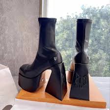 Luxury Designer Spice Black Stretch Knee High Platform Boots With Circumference Fabric And High Heel Platform From Factory Austore, Bulk $95.54 | DHgate.Com