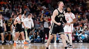 Purdue basketball team celebrates victory