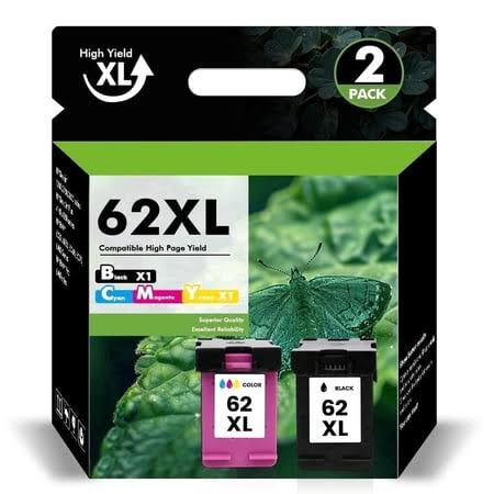 62xl Ink Cartridge Compatible for 62 Black Ink Cartridge Ink 62 for Envy 5660 7645 7640 5740 OfficeJet 250 Printer Ink 62 Combo Pack