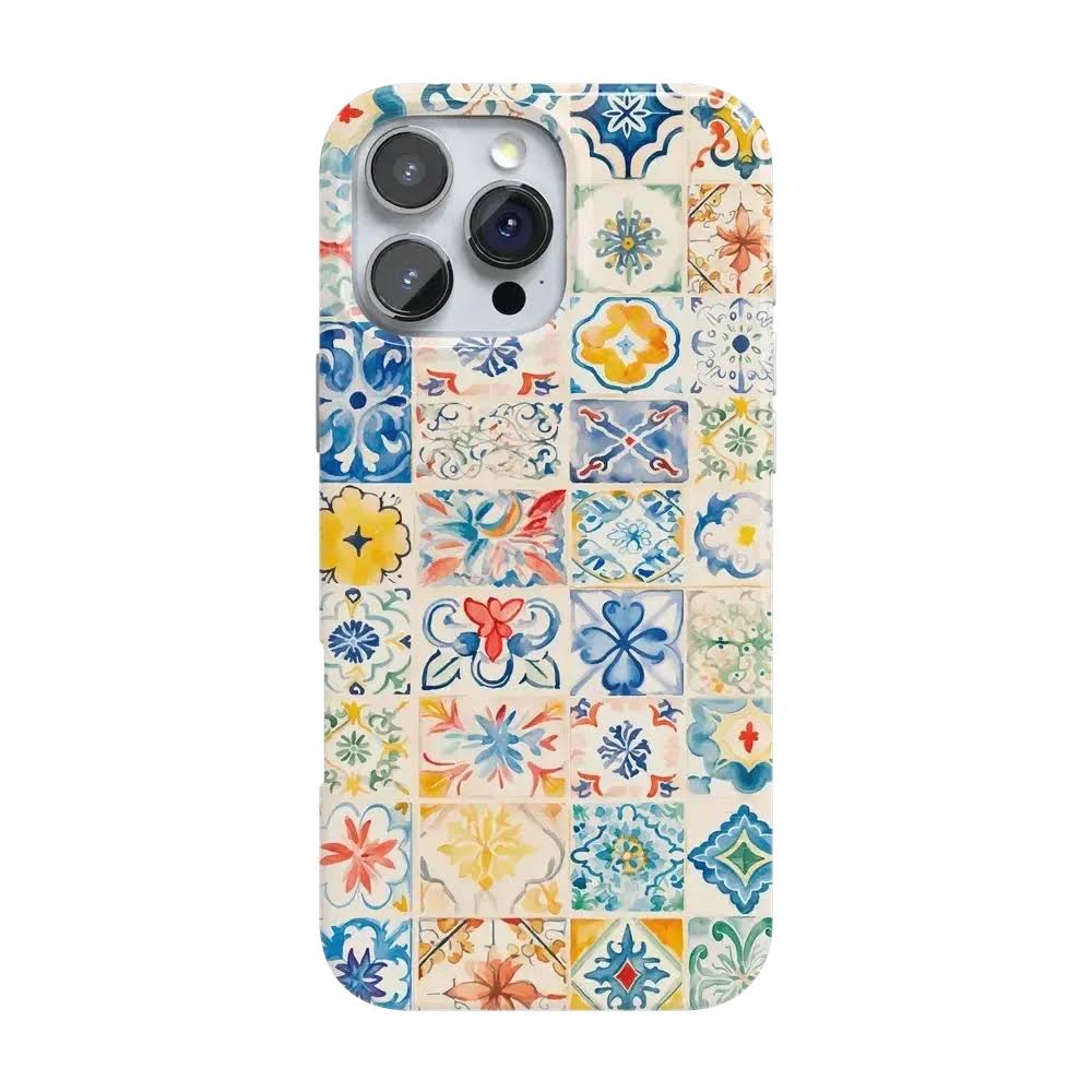 Casely iPhone 16 Pro Compatible with MagSafe Tuscan Tiles | Dolce Vita Case Classic + MagSafe