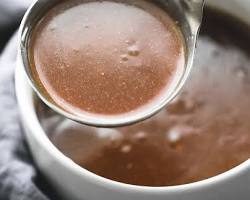 Image of rich gravy made with meat stock