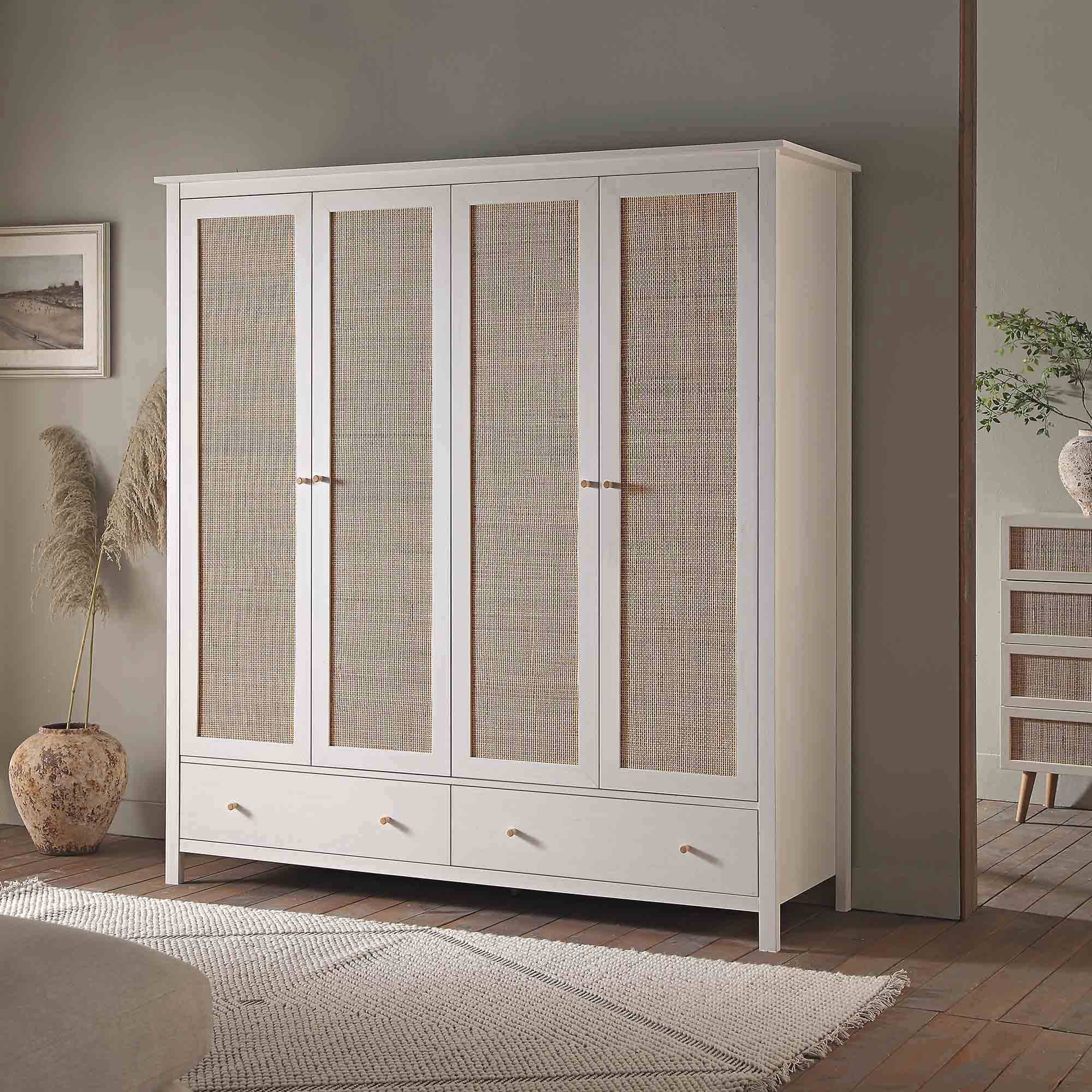 Daals Frances Rattan 4-Door Closet with 2 Drawers
