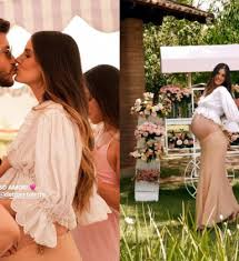 Camila Queiroz e Klebber Toledo fazem chá de bebê da primeira filha