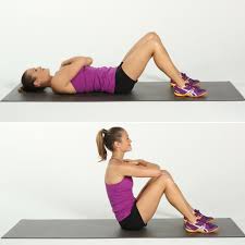 Image result for image of someone doing sit ups,crunches,cardio,sleeping,diet