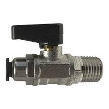 28407 Mini Ball Valve, 1/4 x 1/8 in Nom., Push-Fit x MNPT ...