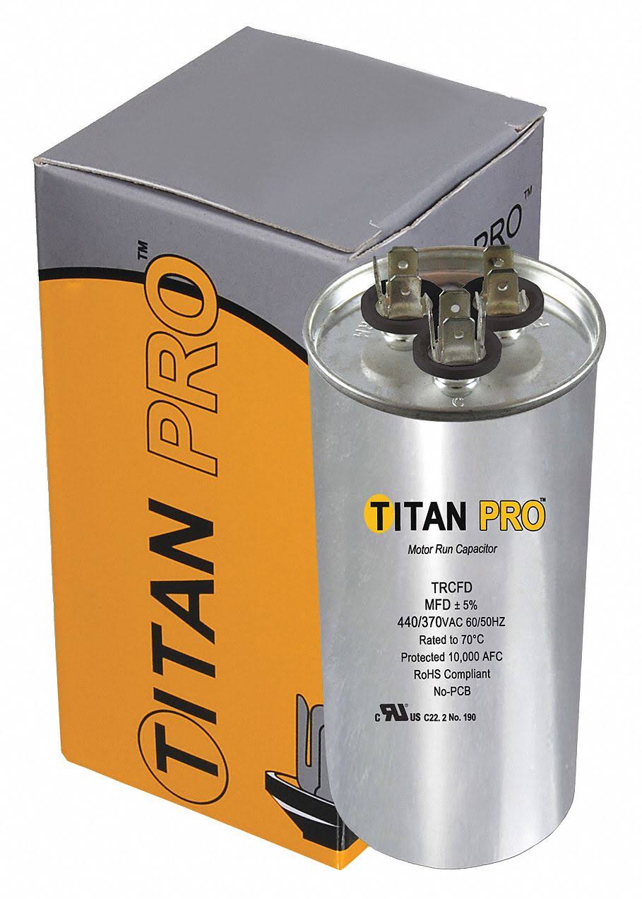 Titan Pro trcfd405 Run Capacitor 40+5 MFD 440/370 Volt Round