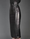 High waist leather skirt