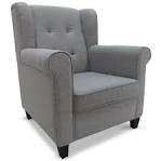 Fauteuil tissu gris - Rue du Commerce