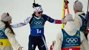 France takes gold in first biathlon race at Winter Olympics