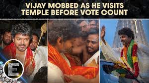 Actor-politician Vijay visits Tiruchendur temple ahead of election results, draws massive crowd