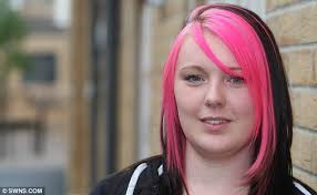 Pink fan: Natasha Gregory from Swindon, the driver whose pink Vauxhall Corsa was involved in an accident that wrote off an Aston Martin - 3u7oTXZ