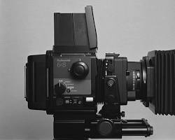 Image of large format film roll and camera