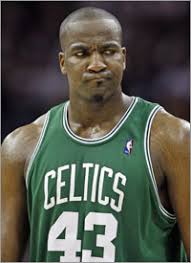 Kendrick Perkins reacts after a call went against him in Game 3 against Cleveland. (Jim Davis/Globe Staff) - perkinsprofile