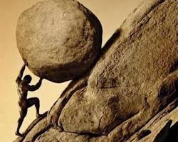 Immagine di Sisyphus pushing a boulder