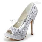 Peep toe silver heels