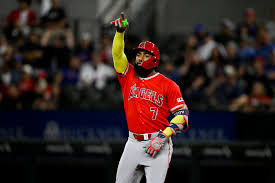 Jo Adell during his time with the Los Angeles Angels