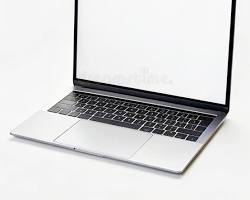 modern slim silver laptop isolated on white background high resolution professional photo, AI generated