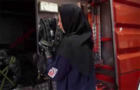 بانوان آتش‌نشان تهرانی در روز ملی ایمنی و آتش‌نشانی
