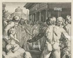 Image of Odyssey Book 18 classical art Odysseus fight with Irus beggar in palace