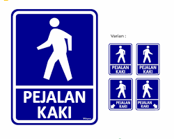 Gambar Rambu Perintah Dahulukan Pejalan Kaki