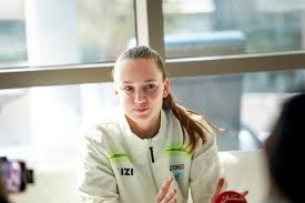 Elena Rybakina celebrating at home tournament