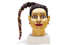 Ravinder Reddy (Indian, born 1956), Krishnaveni I, 1997. Painted and guilded polyester-resin fiberglass, ca. 75 x 72 x 73 inches. - 1714