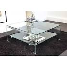 Table basse carree en verre