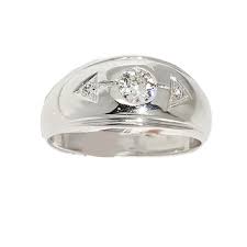 14K White Gold Mens Diamond Solitaire Pinky Ring 0.54 Ctw – Avianne Jewelers