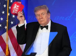 Trump’s rambling gala address included insults, potshots and quip about a third presidential term