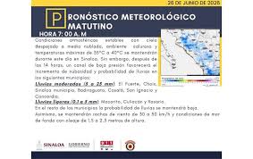 Prevén lluvias vespertinas en Sinaloa, pero continuará calor de hasta 40 grados