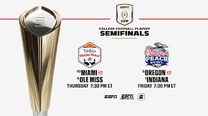 ESPN’s extensive MegaCast presentation features 20+ offerings of College Football Playoff Semifinal showdowns slated for Thursday and Friday, Jan. 8-9