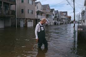 Flooded New Jersey shoreline after a powerful nor'easter