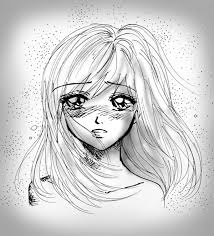Résultat de recherche d'images pour "manga fille triste noir et blanc"