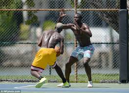 Image result for Paul Pogba and Romelu Lukaku hit the basketball court