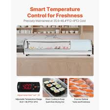 VEVOR Sushi Display – 1.8 Cu.ft, 5-Pan Countertop Showcase