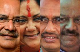 (L) Chhattisgarh&#39;s Raman Singh, Rajasthan&#39;s Vasundhara Raje, Madhya Pradesh&#39;s Shivraj Singh Chouhan and Delhi&#39;s Dr Harsh Vardhan - collage1-option_660_110713093207