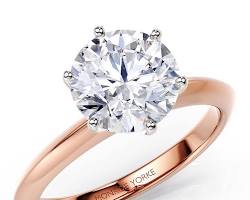 Image of 2 carat diamond rose gold setting ring