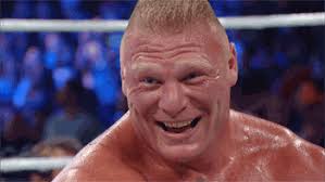 Image result for brock smiles at undertaker
