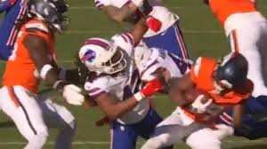 Buffalo Bills star knocked out cold after sickening helmet-to-helmet collision within seconds of NFL playoff game