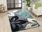 03Turquoise White Gray Black 2xArea Rug