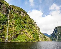 Hình ảnh về Waterfall cascading down a cliff in Doubtful Sound